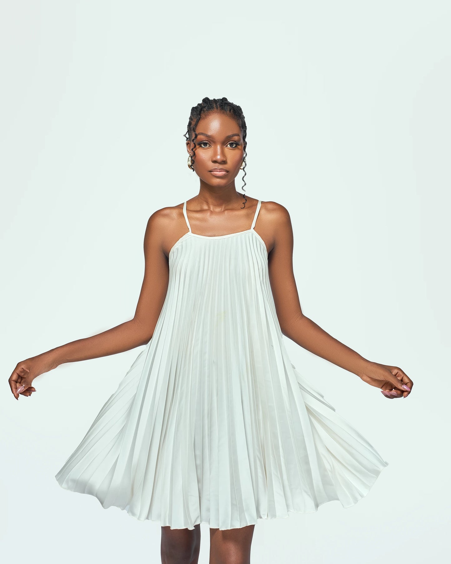 Twirl Mini Plissé Dress