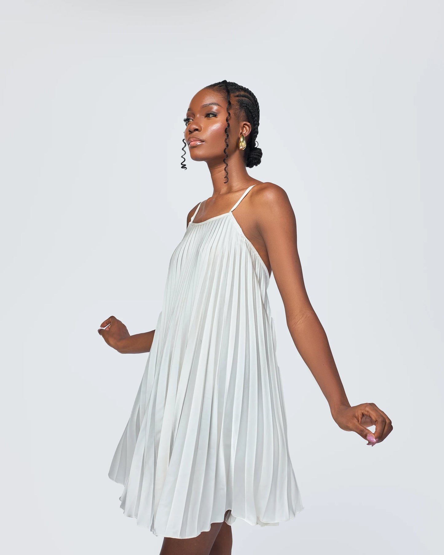 Twirl Mini Plissé Dress