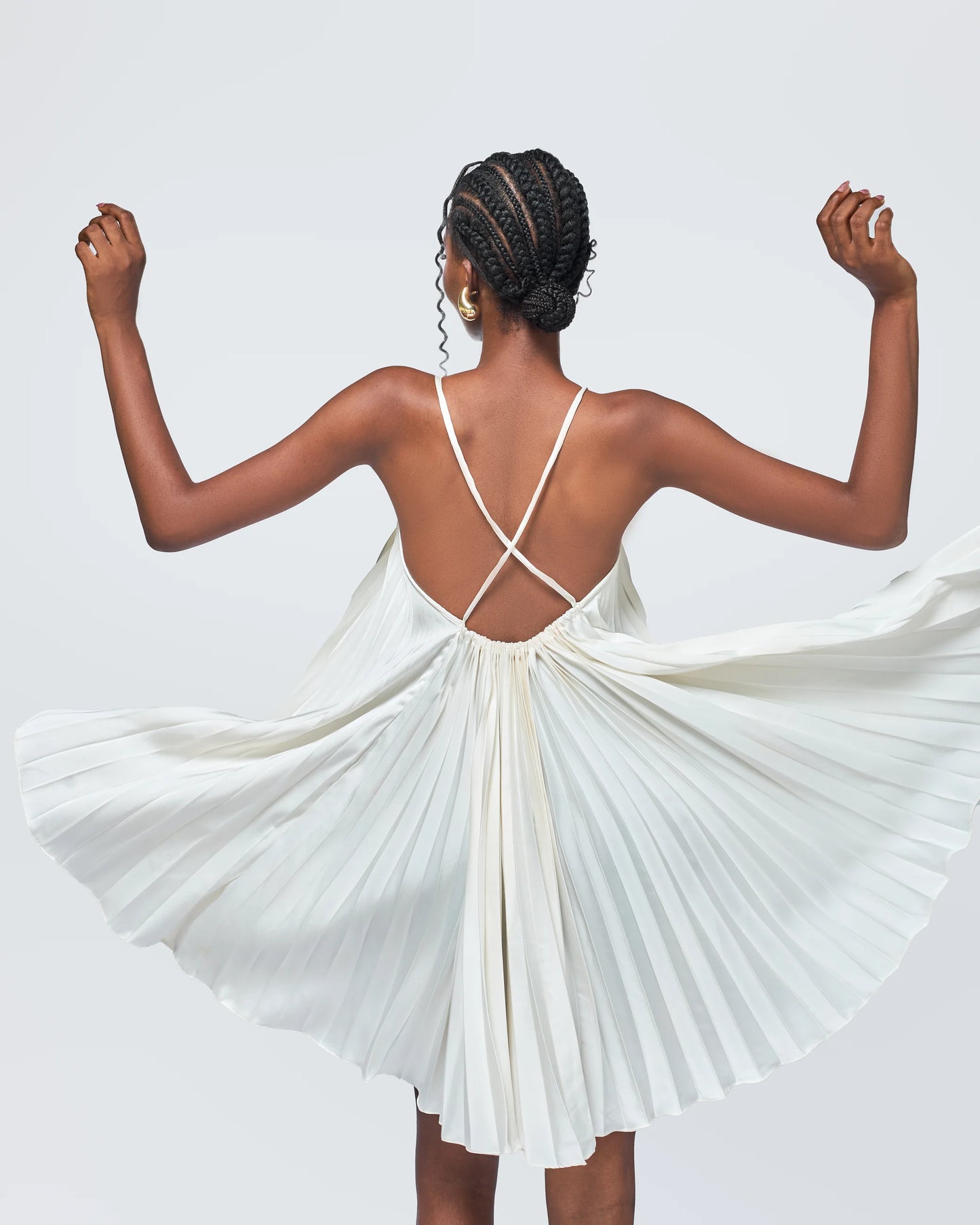 Twirl Mini Plissé Dress