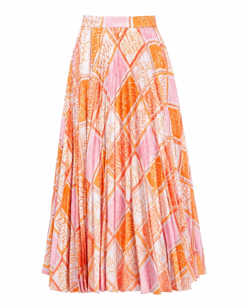 Grace Note Plissé Skirt - Blush Multi