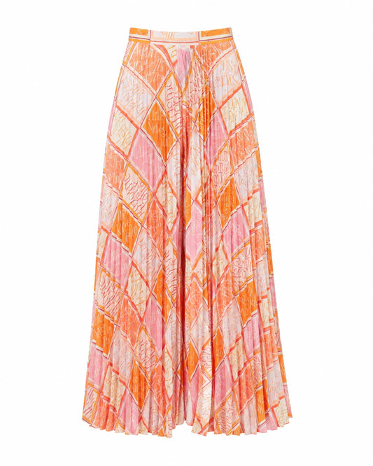 Grace Note Plissé Trouser - Blush Multi